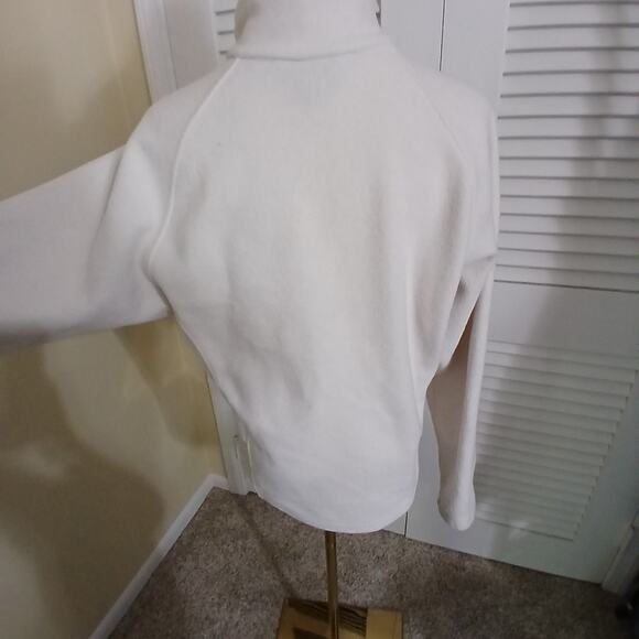 Columbia Women's Med Full=Zip Raglan=Sleeved Cream Polar Fleece Pockets Jacket - Picture 8 of 16